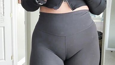 Busty Teacher in leggings strips and teases her student's dad online - 8 image
