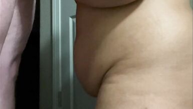 I jerk him off and he cums on my tits - 11 image