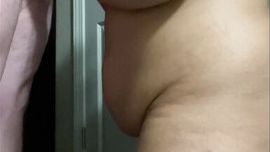 I jerk him off and he cums on my tits - 13 image