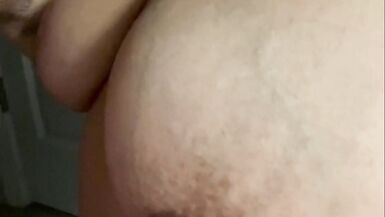 I jerk him off and he cums on my tits - 14 image