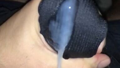 Wife gave used wet panties to masturbate and cum on it - 1 image