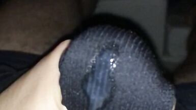 Wife gave used wet panties to masturbate and cum on it - 5 image
