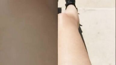 Sexy naked Blogger flashing her pussy in the street - 12 image