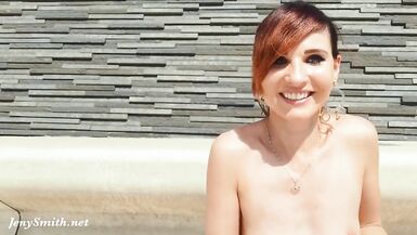 Sexy naked Blogger flashing her pussy in the street - 15 image