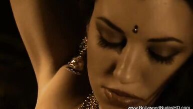 Sweet Brunette Babe Down By The Fire