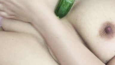 Arab wife gets a cucumber and shows feet - 5 image