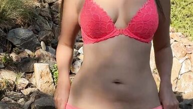 Naughty Solo Amateur Milf xLilyFlowersx Vibes Shaved Pussy Outside - 2 image