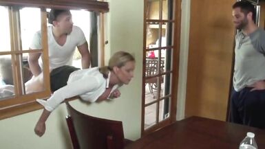 Cute MILF Stucked in Window and Fucked by 2 Men - 5 image
