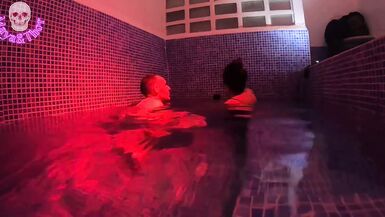 Fucking in Spa Footjob and Creampie for Naughty Busty - 2 image