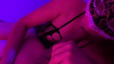 RedFantasies FREEBIES: Threw on my black slutty net outfit and went to suck dick