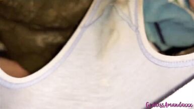 Orgasming in Pussy Cum Stained Blue Panty - 2 image