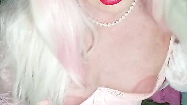 Pink trans puffy nipples cum - 2 image