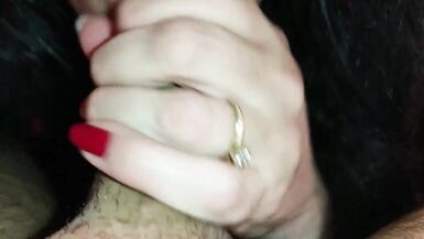 Milf Housewife gets sucks dick until Cum in her Mouth