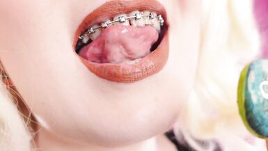 Asmr Video: Lipstick, Mesh Gloves and Lollipop (arya Grander) - 11 image