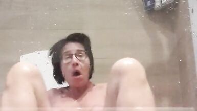 Huge squirt splash to window in bathroom