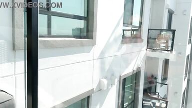 Hot Milf Sneak Peak Pussy Play on the Balcony - 11 image