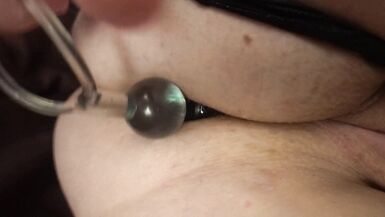 Wife Using her tight ass with Anal Beads - 7 image
