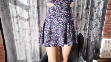 Stepmom showed what was under her skirt