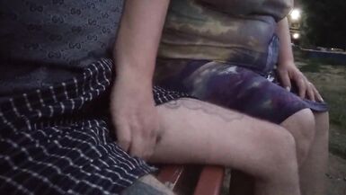 mother-in-law jerks off my dick in the yard until I cum - 4 image