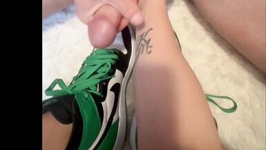 Slutty Milf rubs balls and begs for cum on her shoes - 13 image