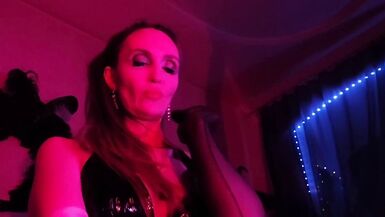 Femdom Mistress Eva Latex Dominatrix Sexy Fetish Big Ass MILF Solo Strap Kink Vinyl Pvc