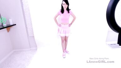 Cute Teen Brunette Nerd tries out Porn - 3 image