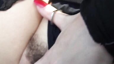 Before being fucked by horny old man, she masturbates in car - 4 image