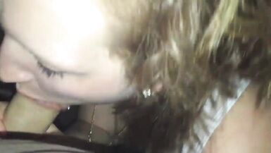 amateur blonde milf sucking big cock in car - 13 image