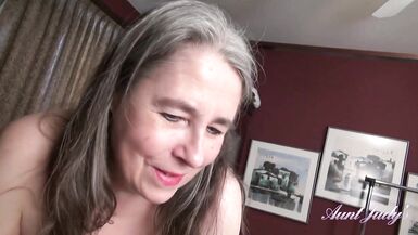 AuntJudys - Your 52yo Mature Step-Auntie Grace Wakes You Up with a Blowjob (POV) - 8 image