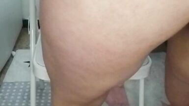 Blue-eyed blonde milf with tremendous ass riding on top of a chair - 13 image