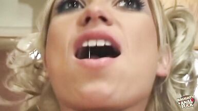 One Lucky Guy Gets to Have Anal Sex with Two Green Blondes in the Kitchen - 10 image