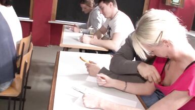 Horny teacher gives him a private tutoring lesson in biology and shows him how the sexual organ works! - 2 image