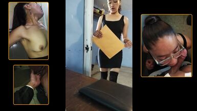 Je baise Moni dans la salle de bain, lassistante du comptable, et jen fais ma propre assistante. - 1 image