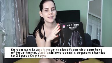 Anna unbox a male masturbator from XSpaceCup and milks her husband's dick while he kisses her feet - 2 image