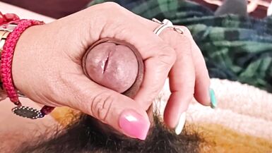 She masturbates me and my penis gets wet with droplets of pleasure. - 7 image