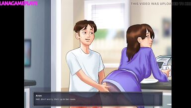 Summertime Saga #140 - Sesso in cucina con la padrona di casa MILF formosa Una donna matura con grandi palle gode del sesso - 8 image