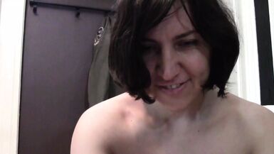 Horny Brunette Amateur Films Herself Fucking Guy - 1 image