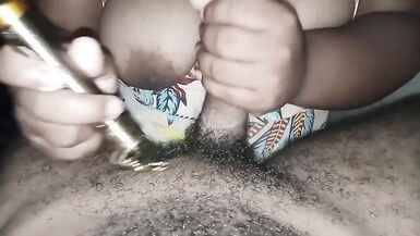 Stepmom with huge tits waxing stepson's big cock - 3 image