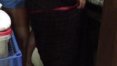 Punjabi Hot StepMom in Saree without Blouse fucked by Stepson While cooking - DESTROYED HER BIG ASS AND CUM ASSHOLE - 11 image