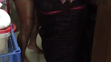 Punjabi Hot StepMom in Saree without Blouse fucked by Stepson While cooking - DESTROYED HER BIG ASS AND CUM ASSHOLE - 12 image