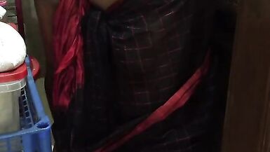 Punjabi Hot StepMom in Saree without Blouse fucked by Stepson While cooking - DESTROYED HER BIG ASS AND CUM ASSHOLE - 13 image