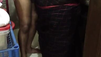 Punjabi Hot StepMom in Saree without Blouse fucked by Stepson While cooking - DESTROYED HER BIG ASS AND CUM ASSHOLE - 2 image