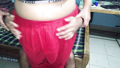 My Girlfriend mom sucks my big cock while I'm pisses in bathroom then Hughes cums inside her big ass - Anal sex - 15 image