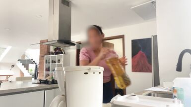 delicious maid MILF with huge saggy tits lets her boss play with her nibs - 12 image