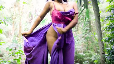 A Big Booty Stepmom bathes naked outside while cheating with their Secretaries on strangers