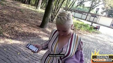 Público amateur MILF follada al aire libre después de casting por sexo fecha - 1 image
