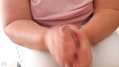 MILF handjob with cum spray on my blouse - 2 image
