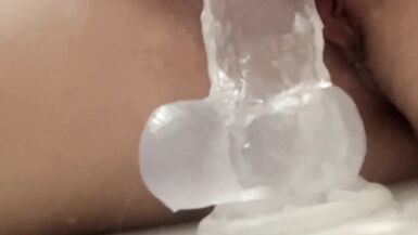 My first squirting in the shower. Amateur homemade solo female. Riding on Cristal dildo. Real orgasm - 13 image