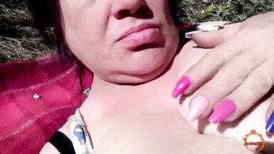 KlaudiaAmerGirl sexy milf solo on the grass - 5 image
