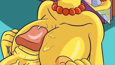 Une énorme bite provenant dun trou dans le mur a rempli tous les trous humides de la femme au foyer Marge avec du sperme chaud et collant / Bande dessinée / Parodie - 3 image